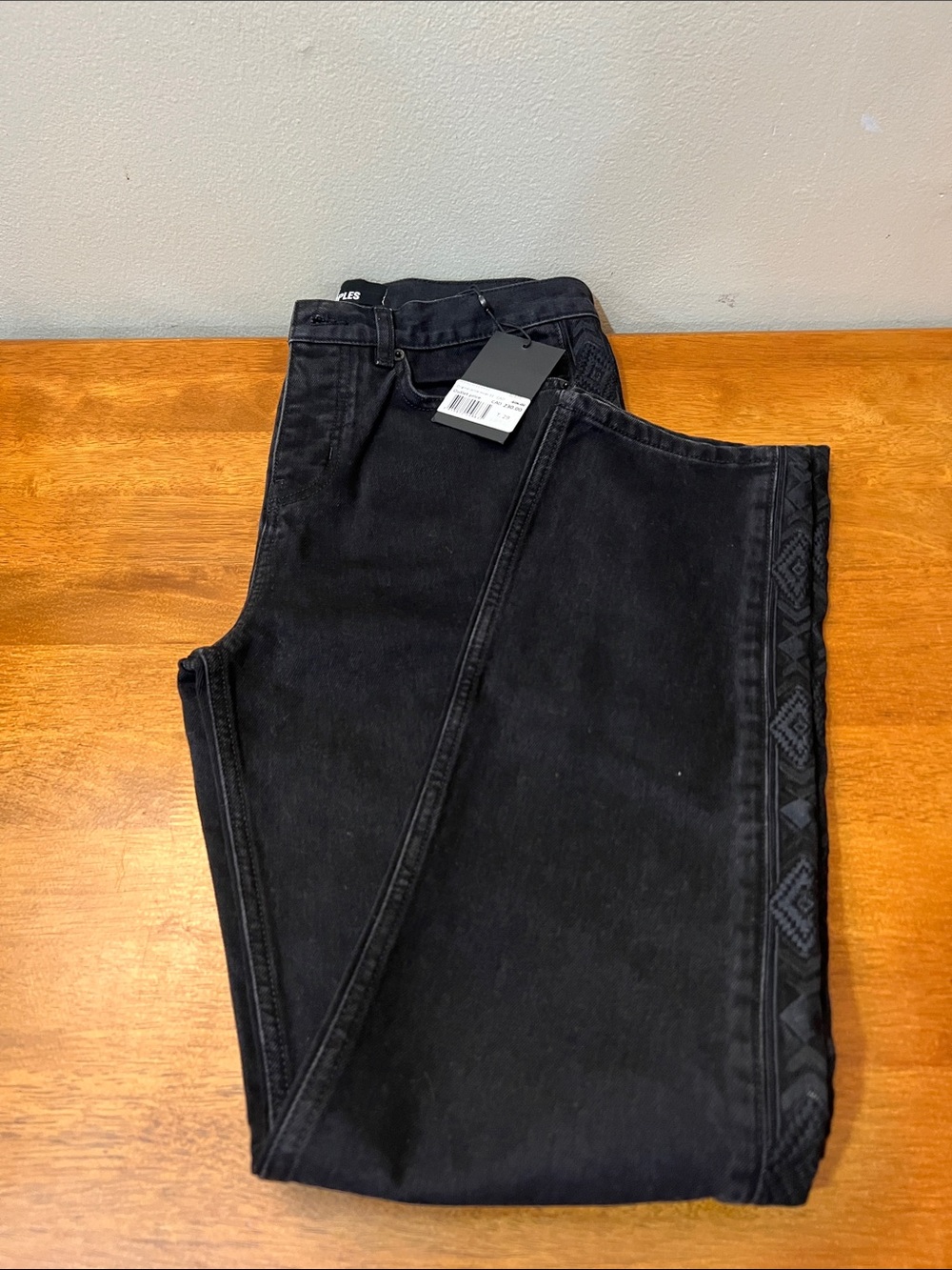 The Kooples Black Straight leg embroidered Jeans Size 29X31